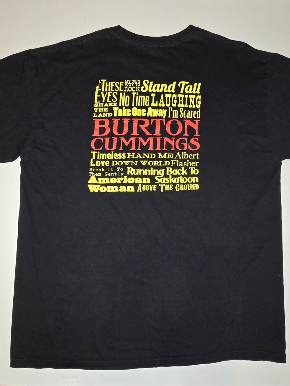 Burton Cummings Graphic Concert T Shirt Black Adult XL Rock Band Music Tee - Picture 5 of 8